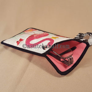 Flamingo Eyeglass Case - aStitch aHalf