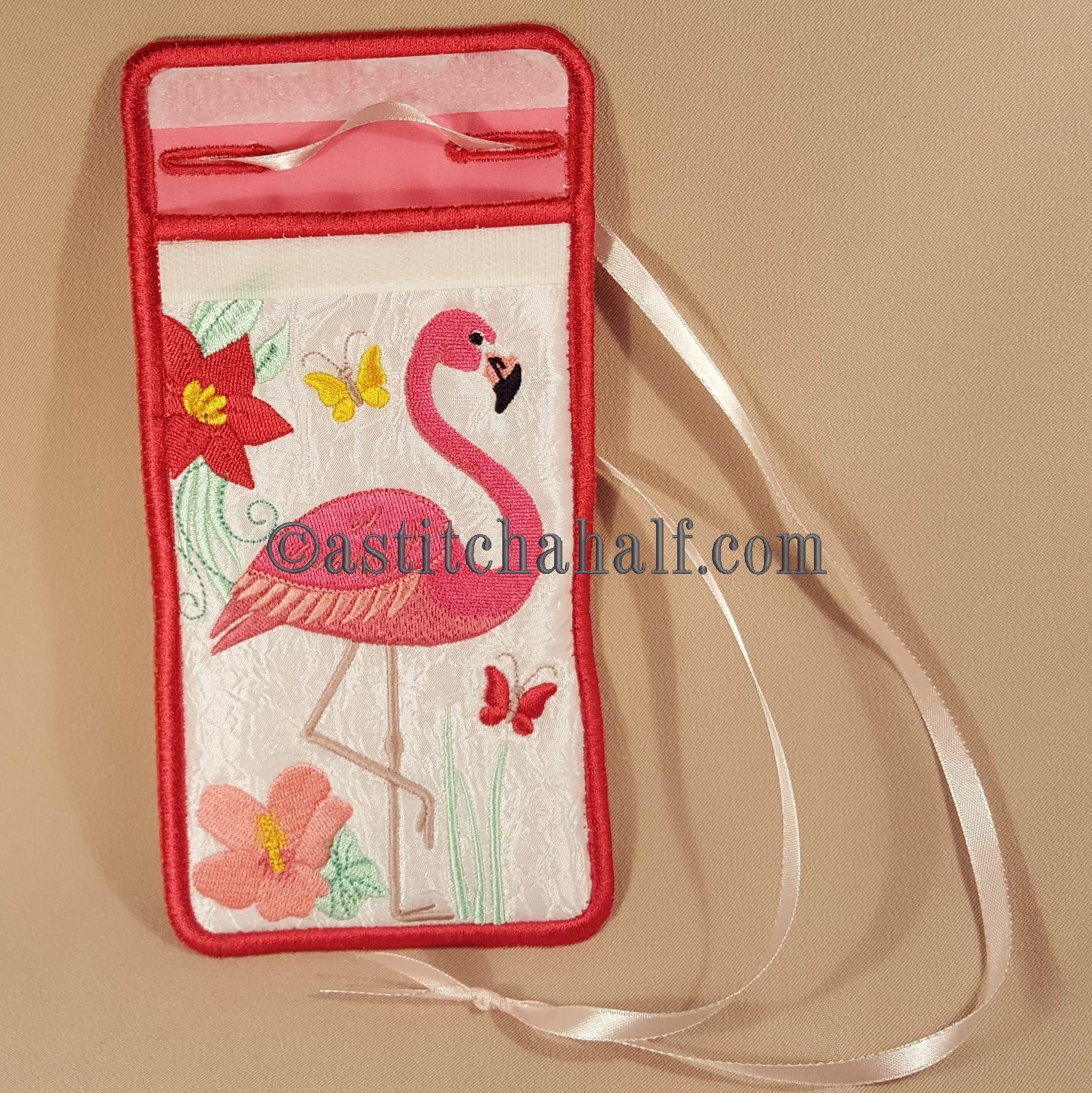 Flamingo Around the Neck Cellphone Holder - aStitch aHalf