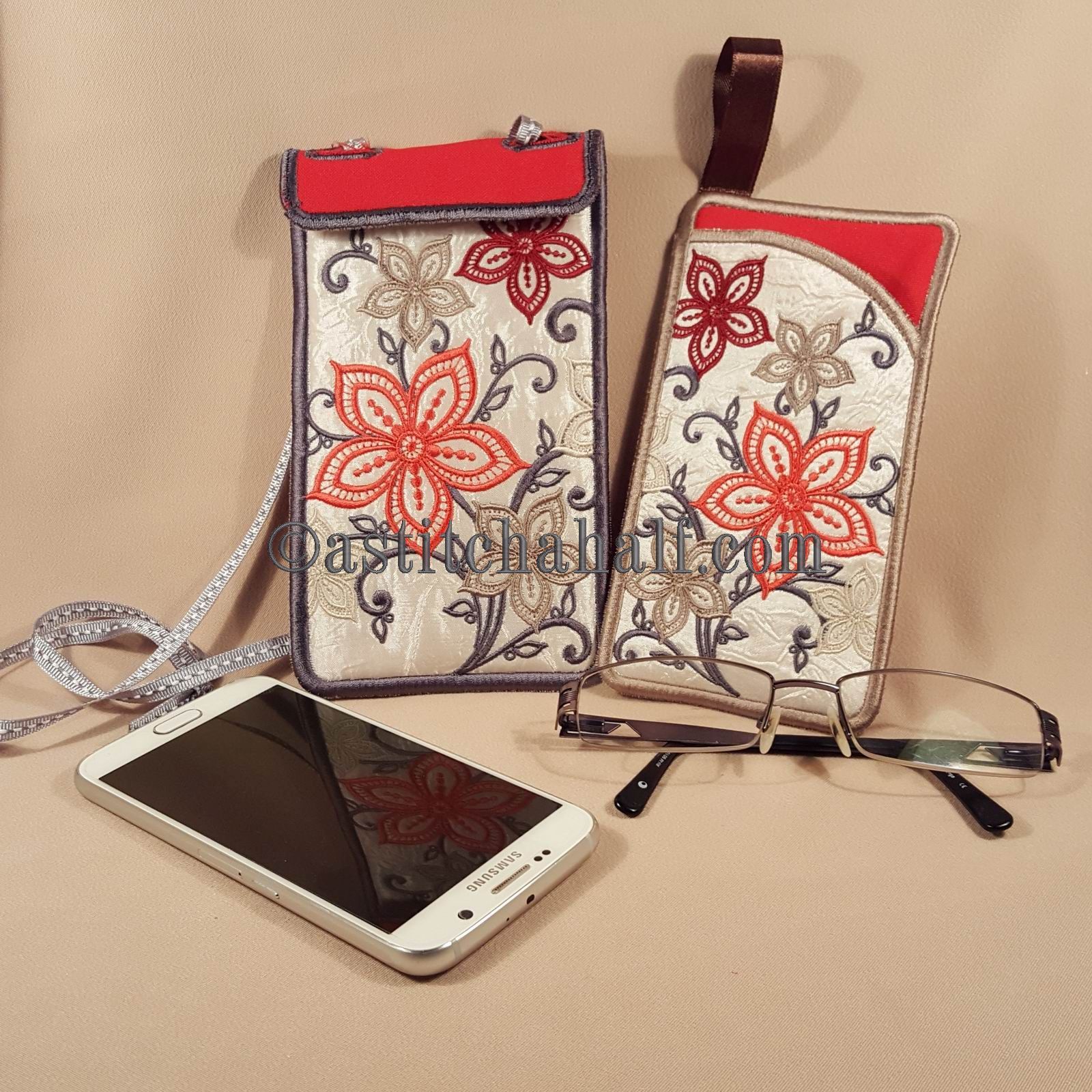Fallen Winter Eyeglass and Cellphone Holder Duo - aStitch aHalf