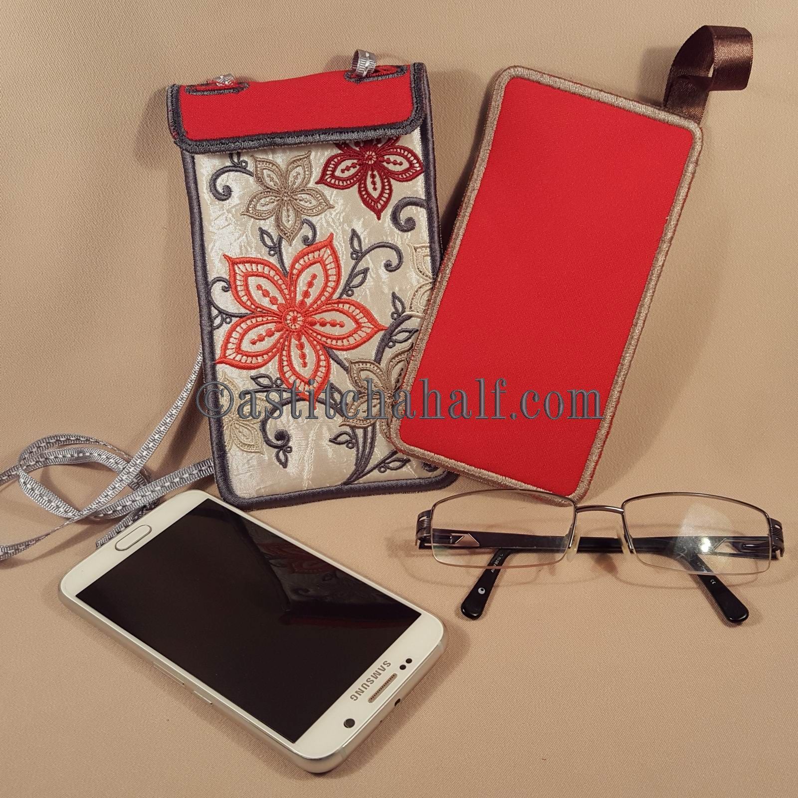 Fallen Winter Eyeglass and Cellphone Holder Duo - aStitch aHalf