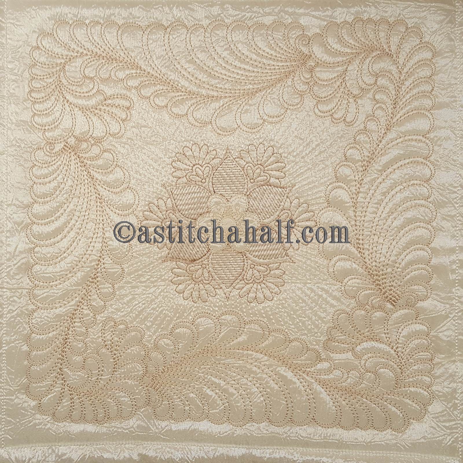 Feathers Latte Pillow Quilt Combo - aStitch aHalf