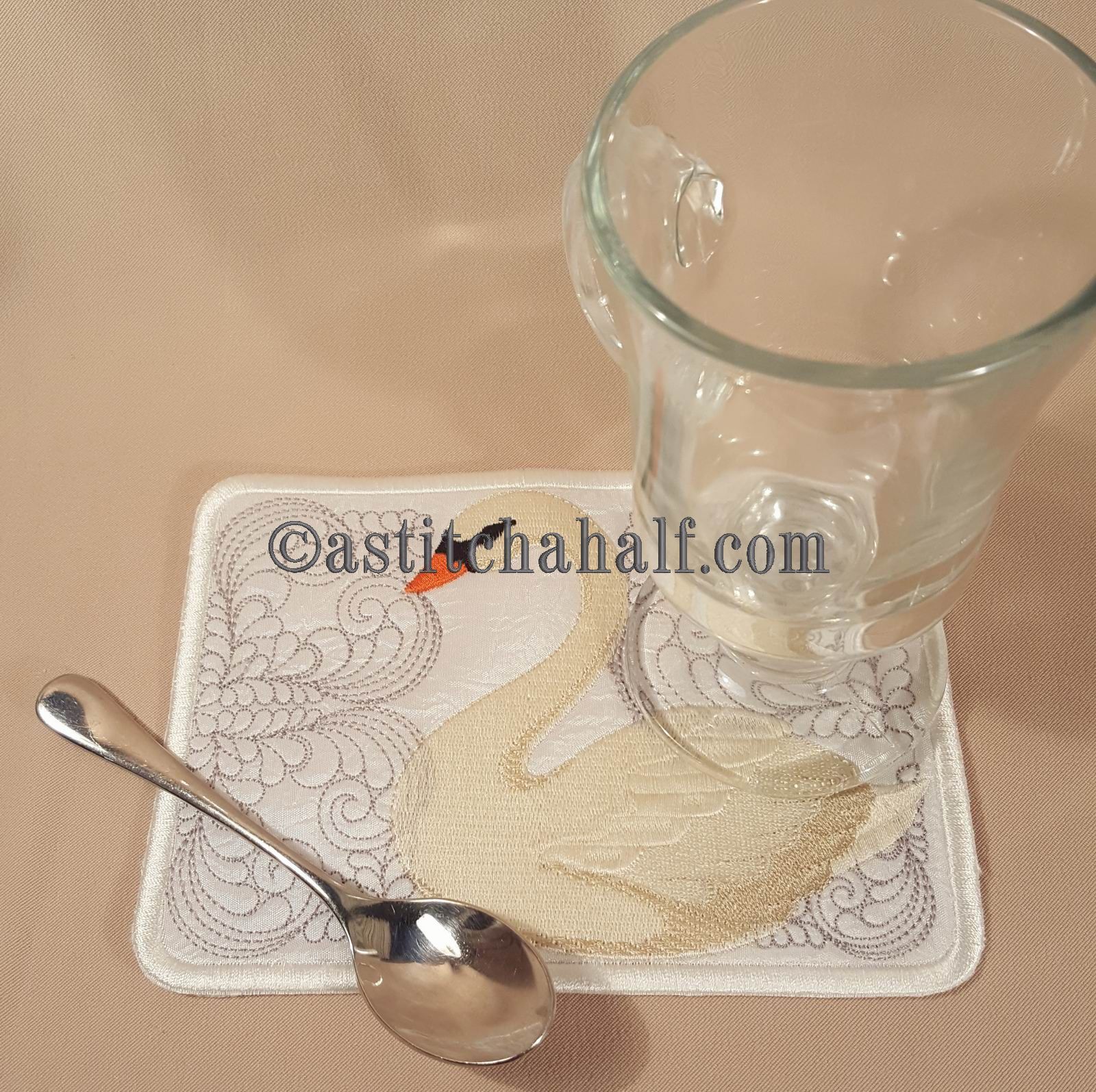 Swan Symphony Mug Rugs - aStitch aHalf