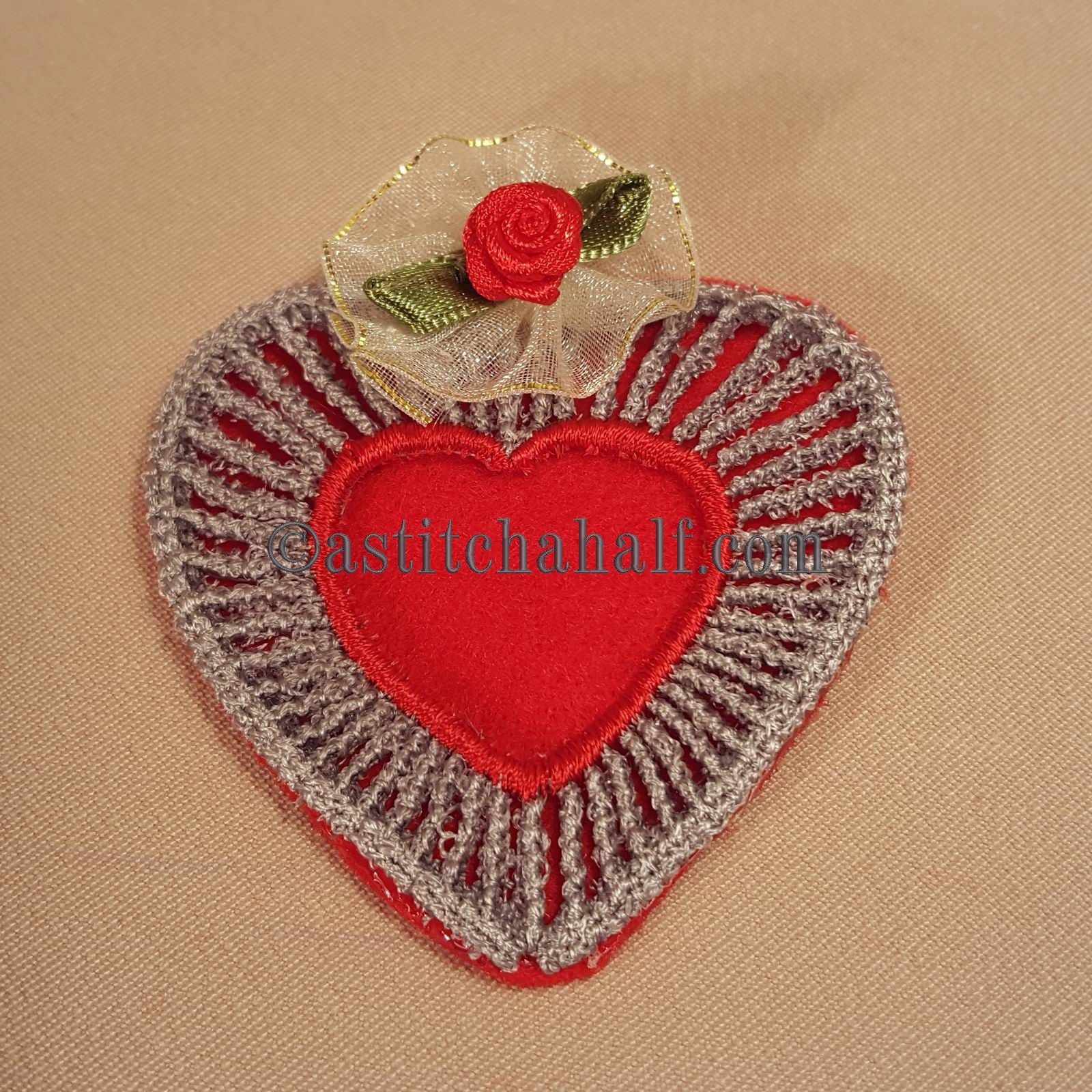 Little Freestanding Lace Motif Heart of Hearts - aStitch aHalf