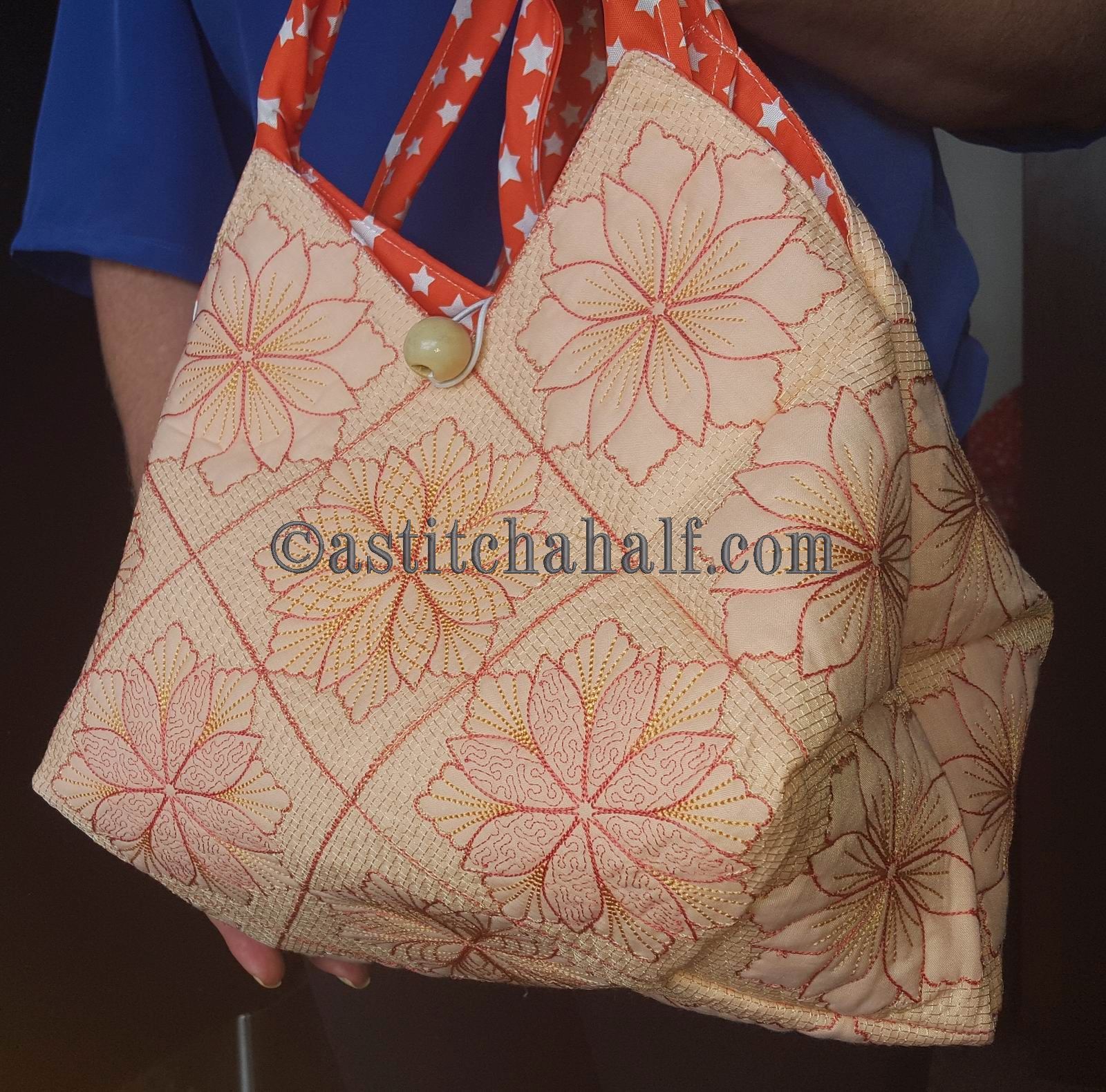 Taylor Tote Bag Square Quilted Blocks - a-stitch-a-half