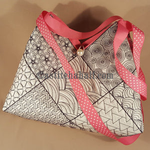Cherry Blossom Sashiko Tote Bag and Quilt Blocks - a-stitch-a-half