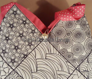Cherry Blossom Sashiko Tote Bag and Quilt Blocks - a-stitch-a-half