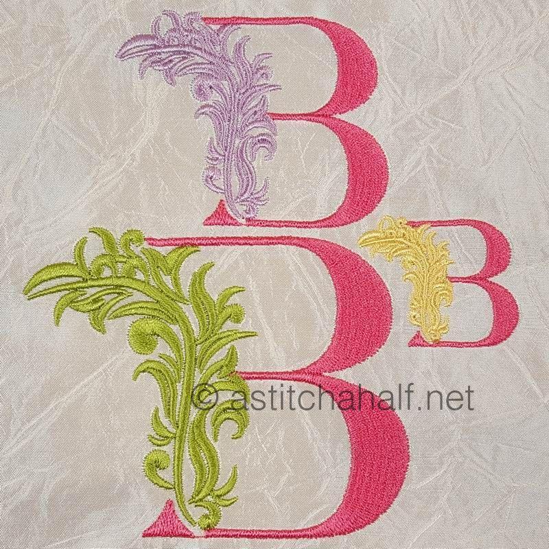 Fabulous Foliage Monogram B - a-stitch-a-half