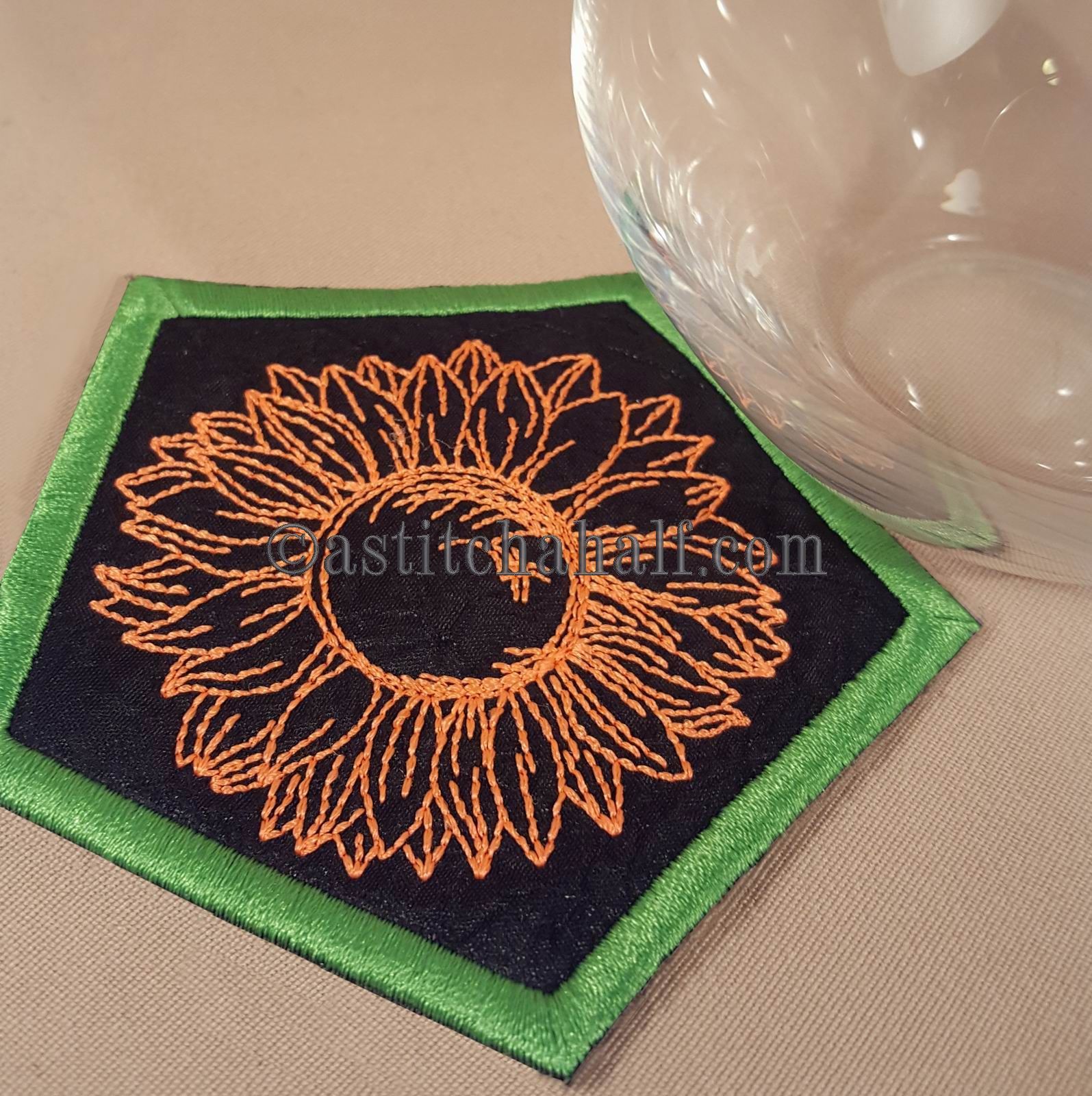 Chalk Board Sunflowers and Mug Rug - a-stitch-a-half