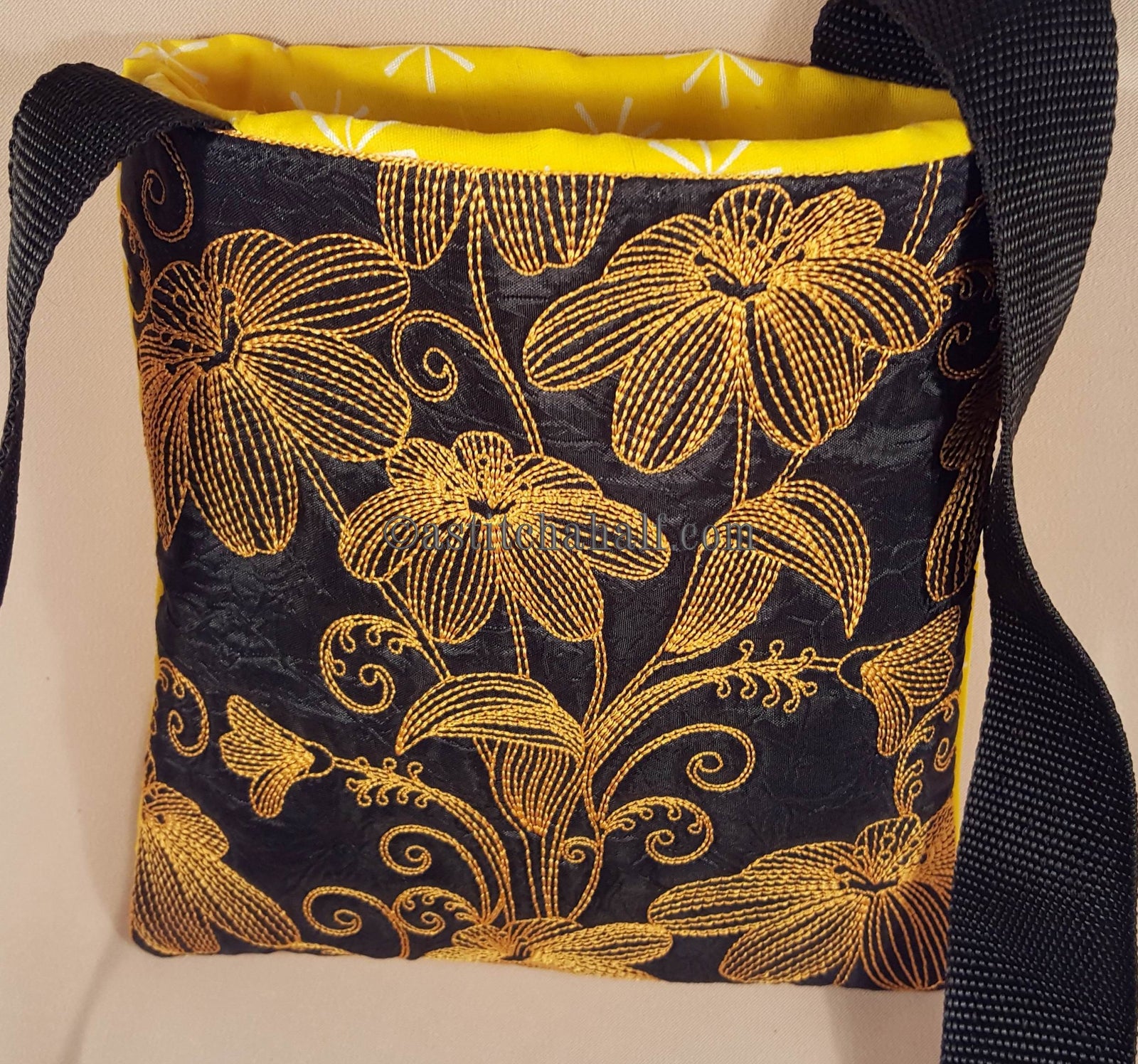 Chalk Board Spring Flowers Cross Body Bag - a-stitch-a-half