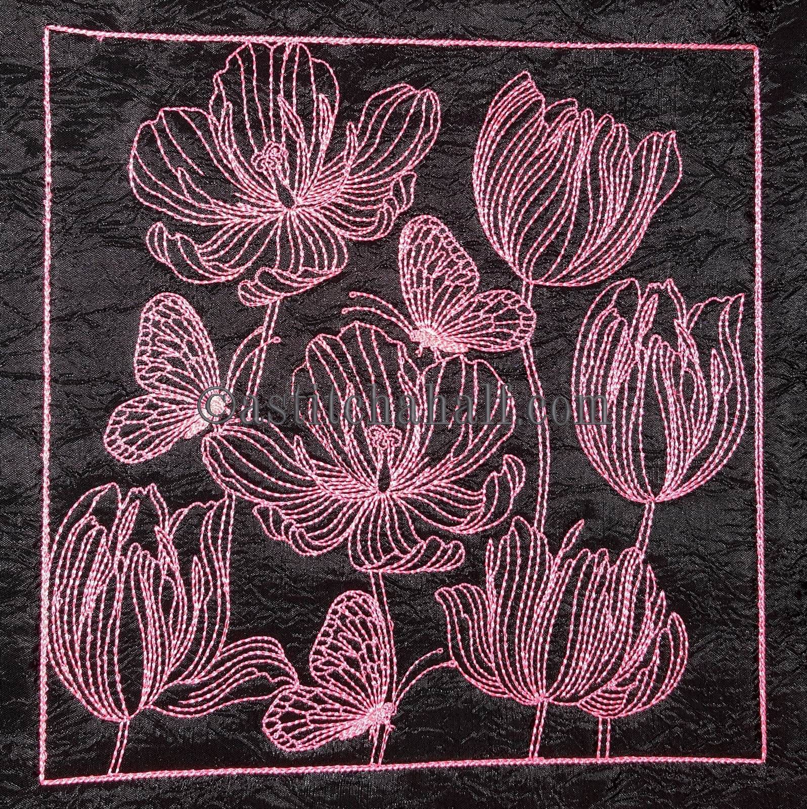 Tender Tulips Chalk Board Cross Body Bag - a-stitch-a-half