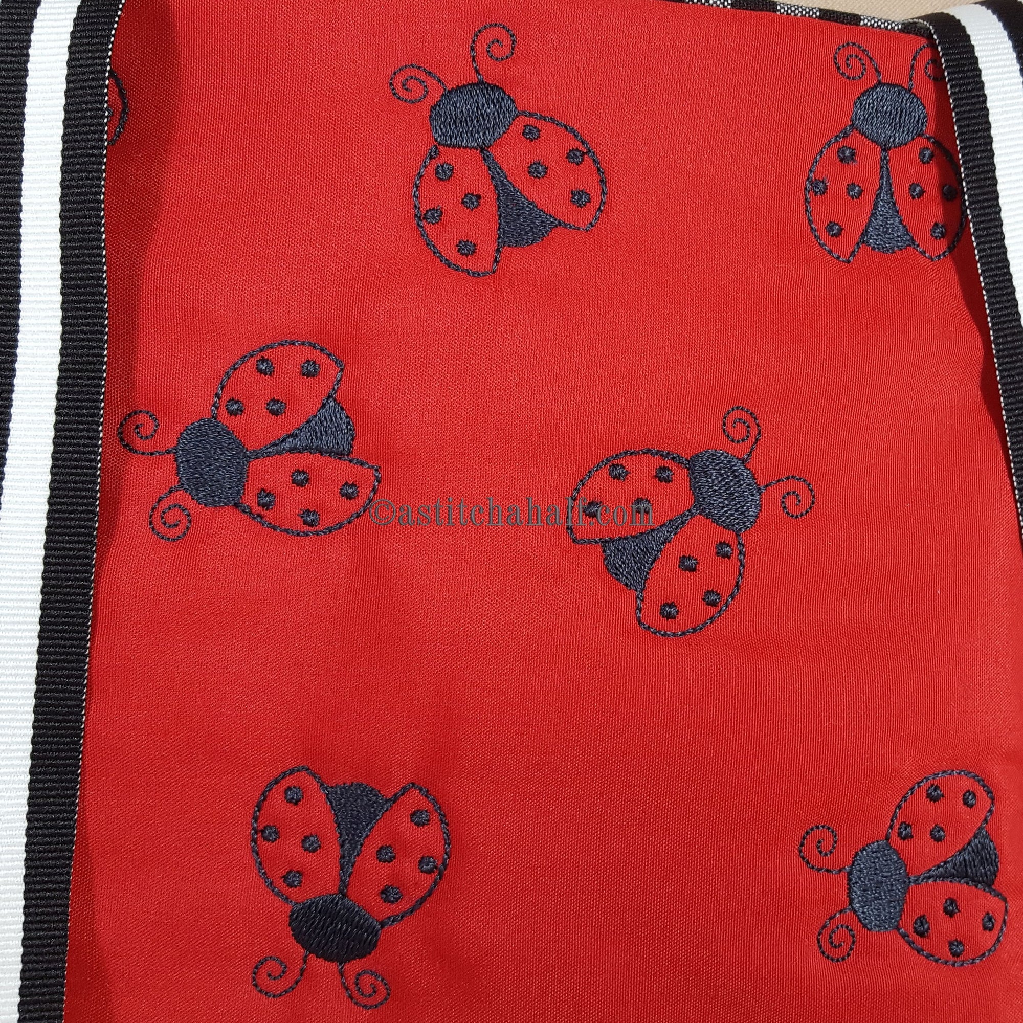 Ladybug Monochrome Cross Body Bag - a-stitch-a-half