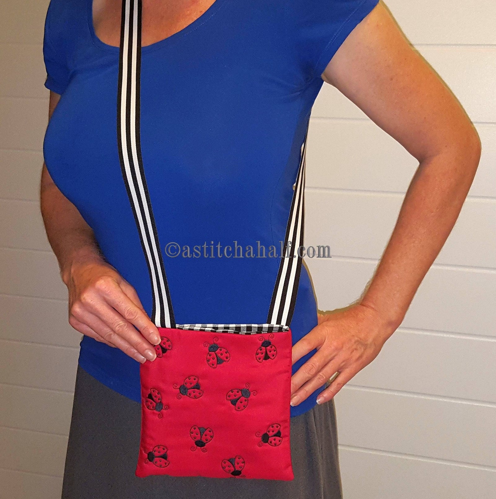 Ladybug Monochrome Cross Body Bag - a-stitch-a-half