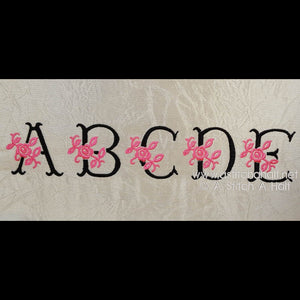 Antique Rose Alphabet - aStitch aHalf
