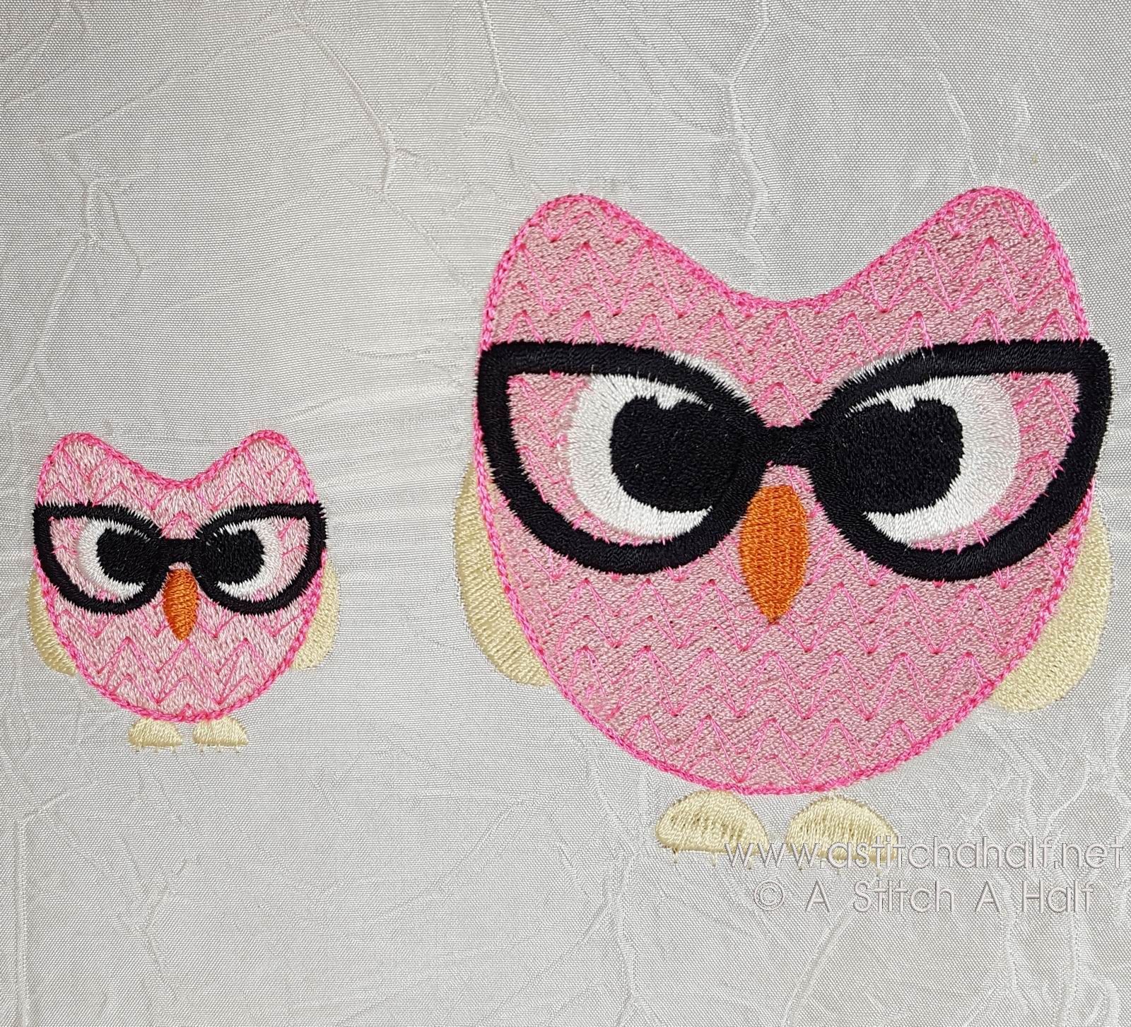 Professor Owl with Glasses - a-stitch-a-half