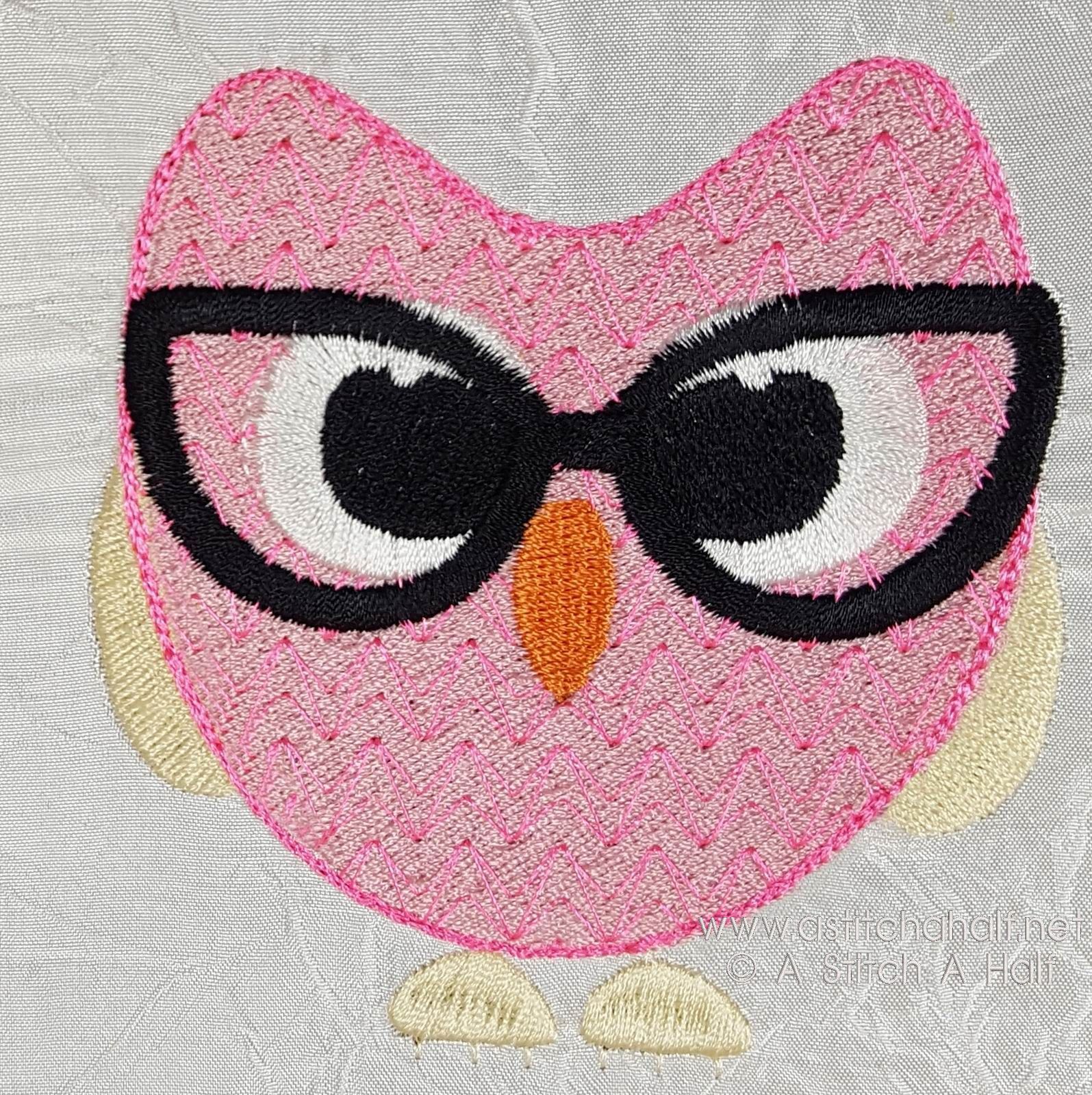 Professor Owl with Glasses - a-stitch-a-half