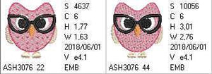 Professor Owl with Glasses - a-stitch-a-half