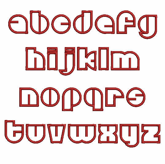Discotheque Lower Case Letters - a-stitch-a-half