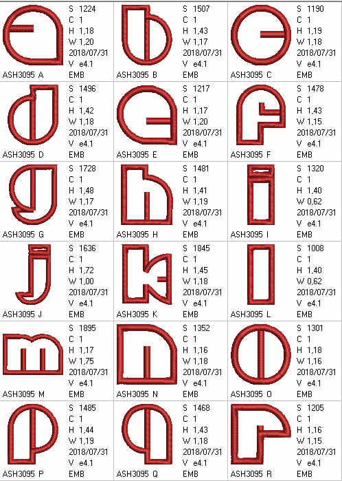 Discotheque Lower Case Letters - a-stitch-a-half