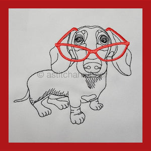Dachshund with Glasses