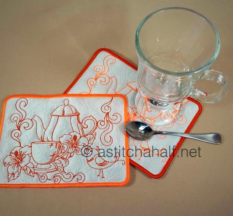 Tea Break Mug Rugs - a-stitch-a-half