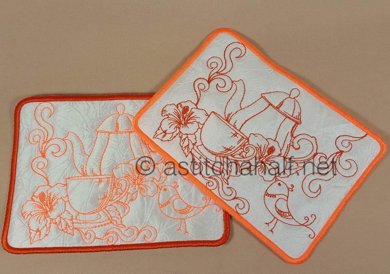 Tea Break Mug Rugs - a-stitch-a-half