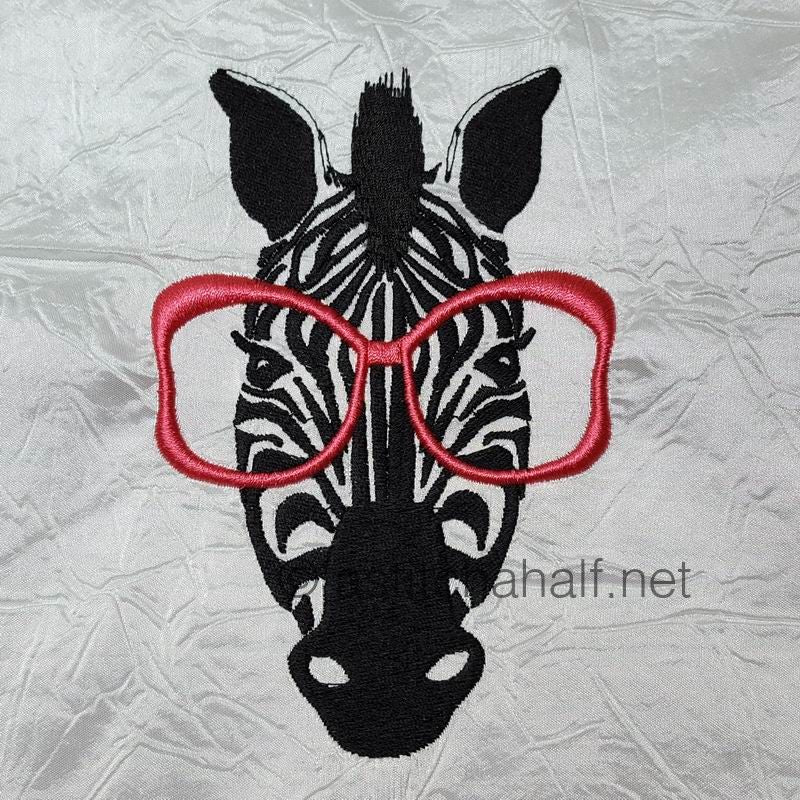 Cool Zebra with Glasses - a-stitch-a-half