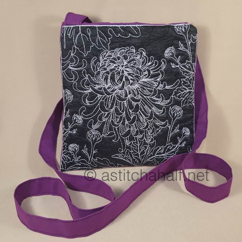 Duo Oriental Chrysanthemum Cross Body Bags - a-stitch-a-half