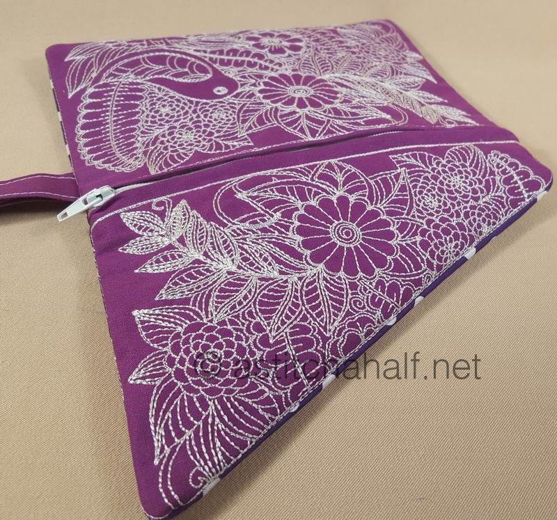 Floral Fold-over Clutch Purse and Wrist Clutch - a-stitch-a-half
