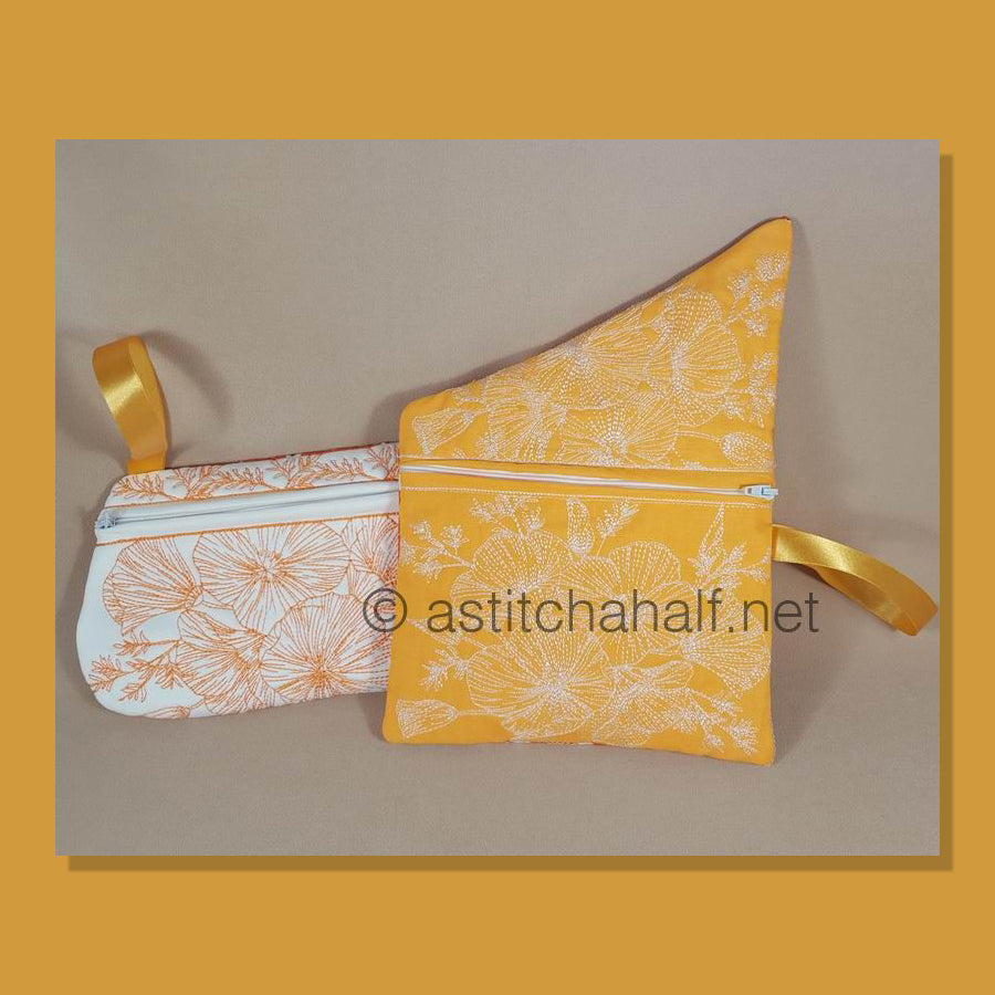 California Poppy Fold-over Clutch Purse and Wrist Clutch