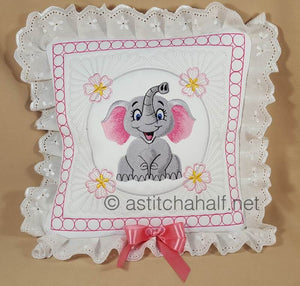Giggles Baby Elephant Boy and Girl Pillow Quilt Combo - a-stitch-a-half