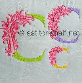 Fabulous Foliage Monogram C - aStitch aHalf