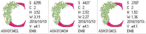 Fabulous Foliage Monogram C - aStitch aHalf