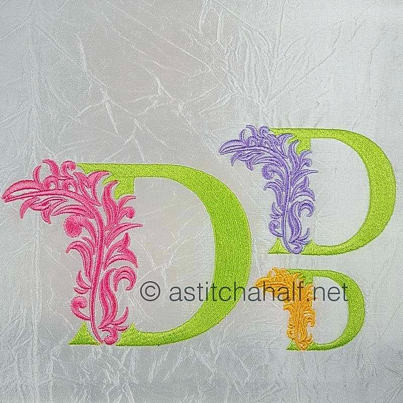 Fabulous Foliage Monogram D - a-stitch-a-half