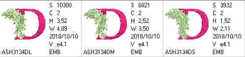 Fabulous Foliage Monogram D - a-stitch-a-half
