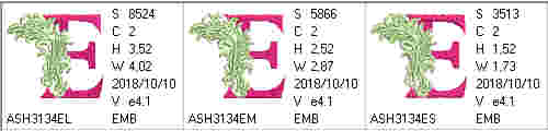 Fabulous Foliage Monogram E - a-stitch-a-half