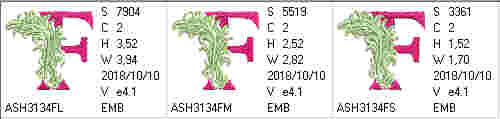 Fabulous Foliage Monogram F - a-stitch-a-half