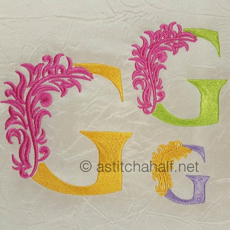 Fabulous Foliage Monogram G - aStitch aHalf
