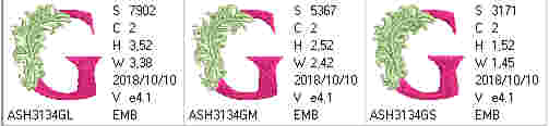 Fabulous Foliage Monogram G - aStitch aHalf