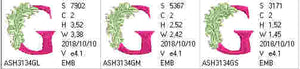 Fabulous Foliage Monogram G - aStitch aHalf