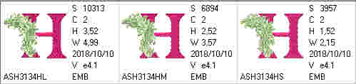 Fabulous Foliage Monogram H - a-stitch-a-half