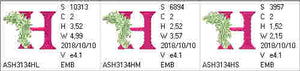 Fabulous Foliage Monogram H - a-stitch-a-half