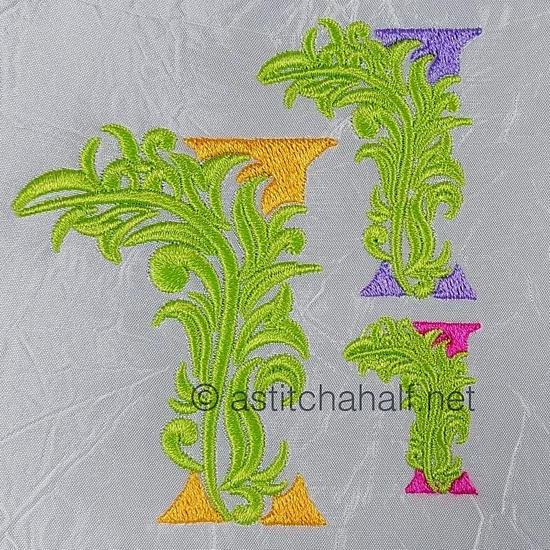 Fabulous Foliage Monogram I - a-stitch-a-half