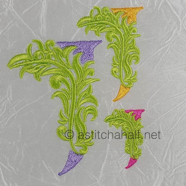 Fabulous Foliage Monogram J - aStitch aHalf