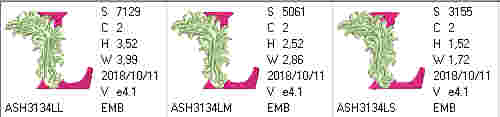 Fabulous Foliage Monogram L - a-stitch-a-half