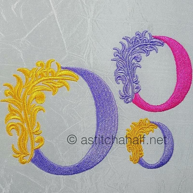 Fabulous Foliage Monogram O - a-stitch-a-half
