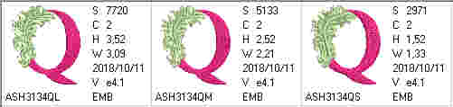 Fabulous Foliage Monogram Q - a-stitch-a-half