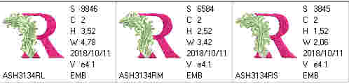 Fabulous Foliage Monogram R - a-stitch-a-half