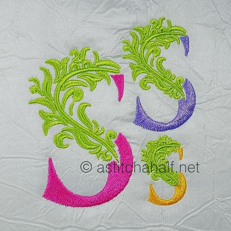 Fabulous Foliage Monogram S - a-stitch-a-half