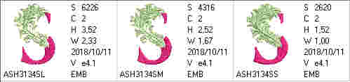 Fabulous Foliage Monogram S - a-stitch-a-half