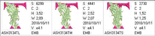 Fabulous Foliage Monogram T - a-stitch-a-half